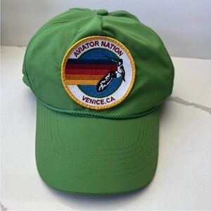 Aviator Nation Hat Adult Snapback Miami Green Curved Bill Surf Logo Cap NWT